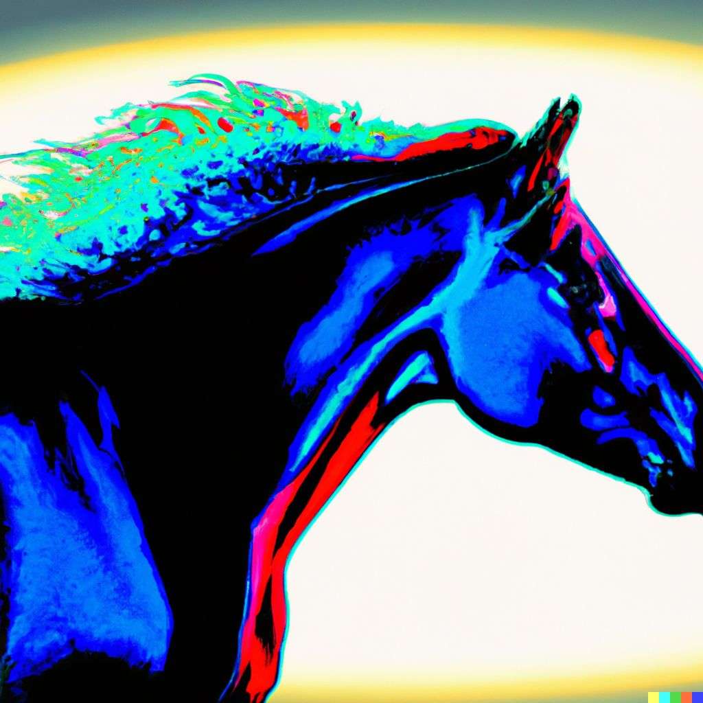 a horse, digital art, op art